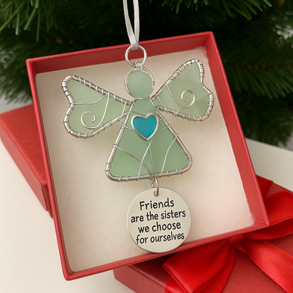 Stained Glass Angel Ornament: Honor Your Chosen Sisterhood ❤️🪽👭