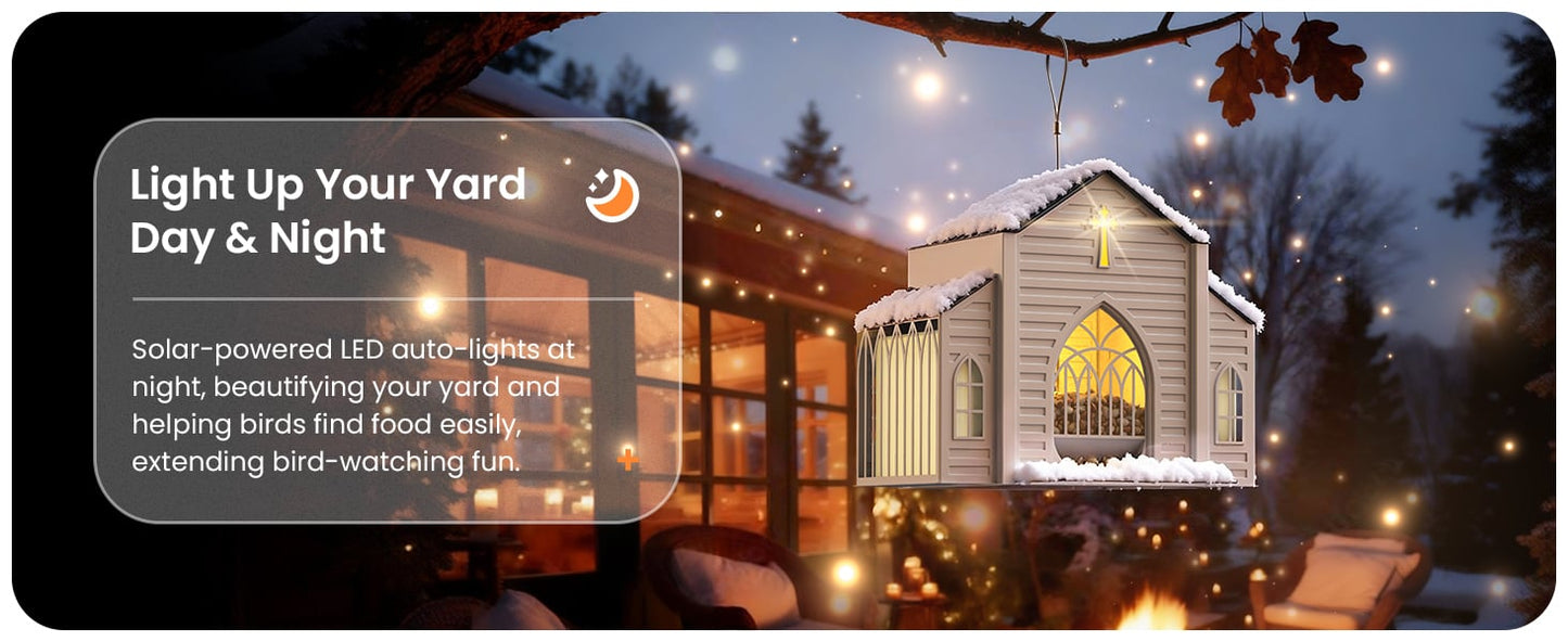 ✝️Last Day 50% OFF-🔥Church-Shaped Metal Solar Bird Feeder🎁Buy 2 Free Shipping