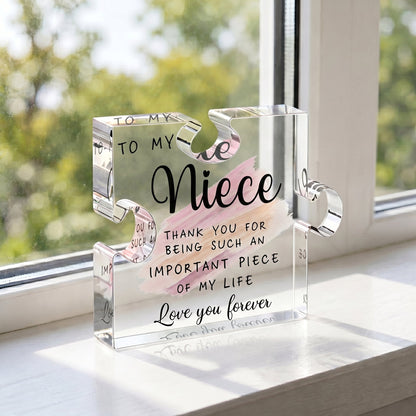 The "Important Piece of My Life" Acrylic Puzzle Keepsake | Heartfelt Gift for Family & Friends
