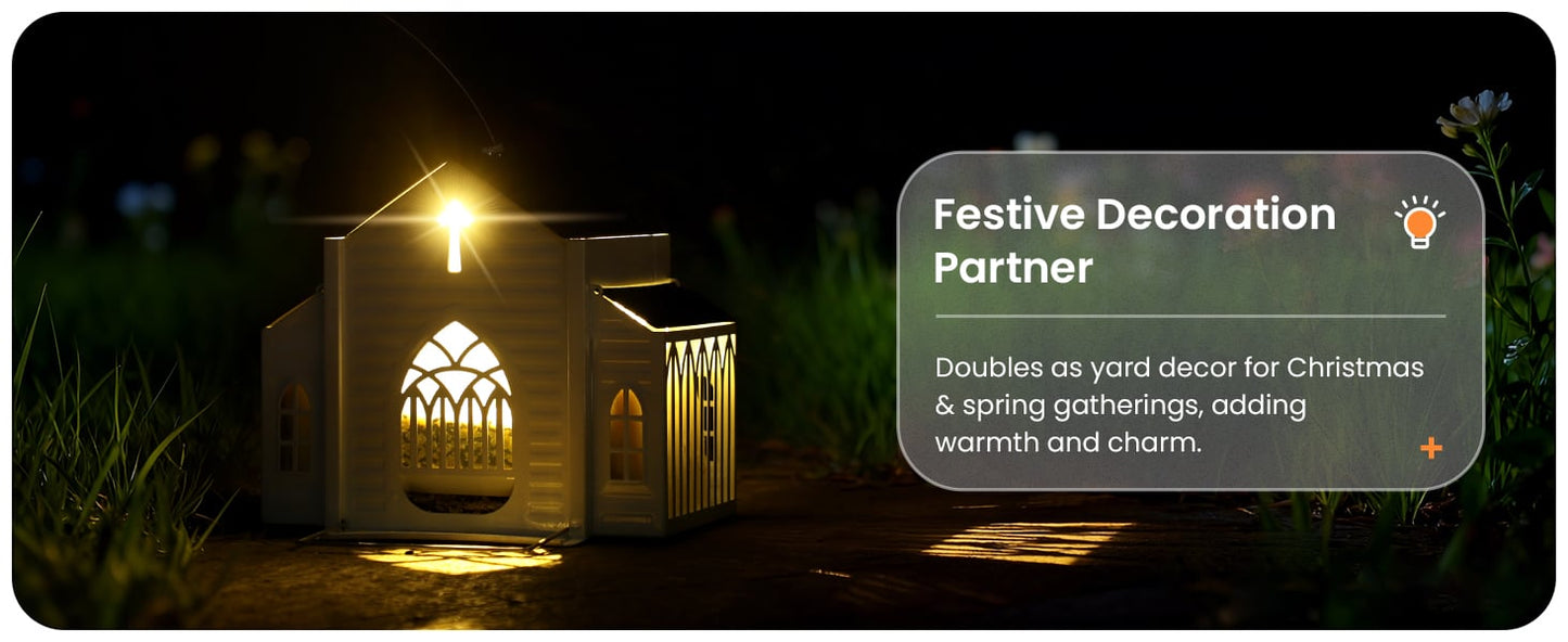 ✝️Last Day 50% OFF-🔥Church-Shaped Metal Solar Bird Feeder🎁Buy 2 Free Shipping