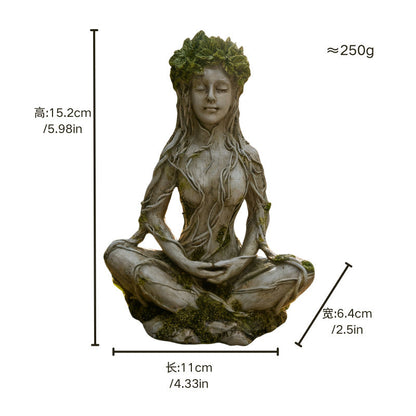 🔥Limited Time 50% OFF|Mother Earth & Forest God Tree Root Meditating Statue, Resin Garden Decor Figurines (2 Styles)