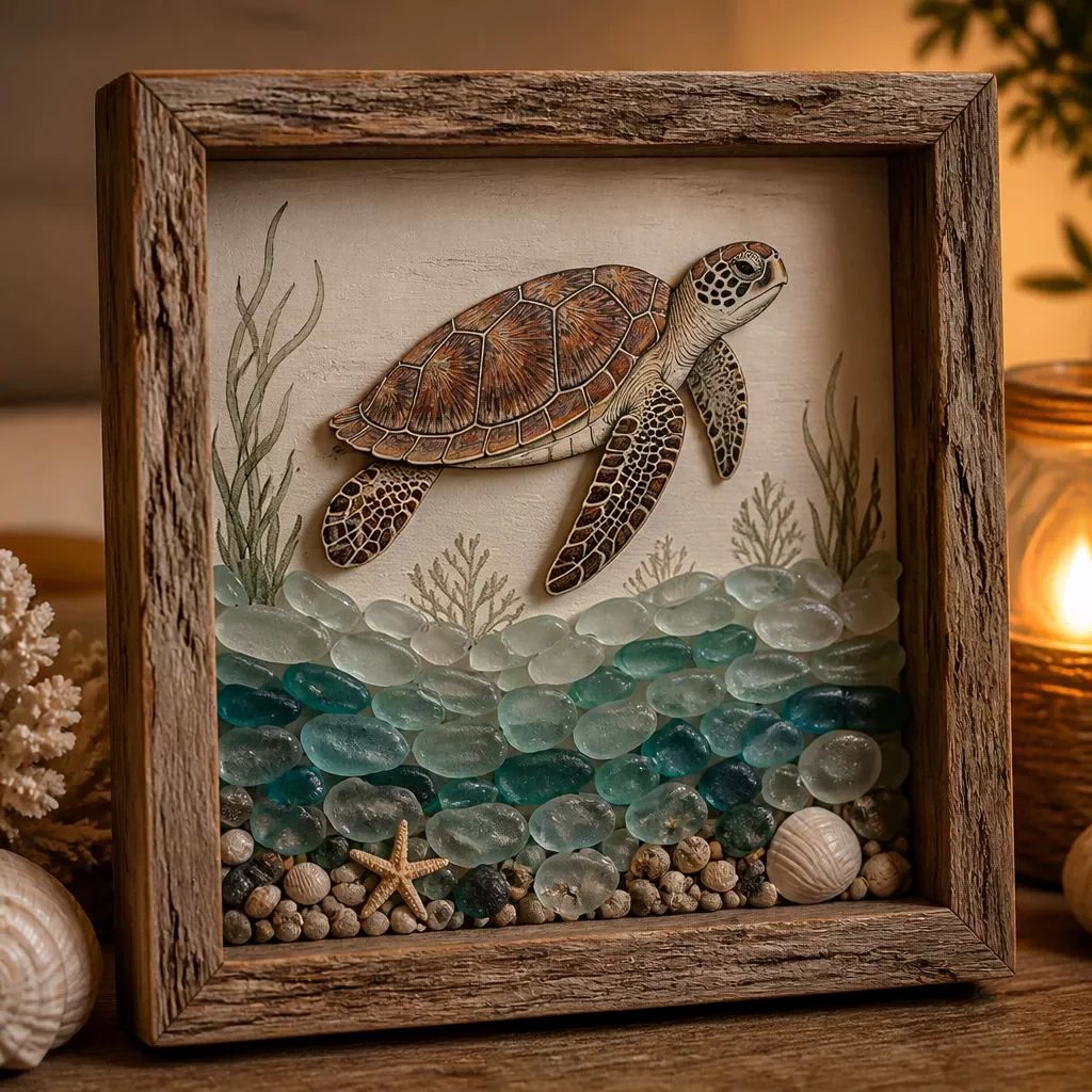 🎁Last Day 49% OFF 🔥💝Coastal Lighthouse Sea Glass Shadow Box Night Light