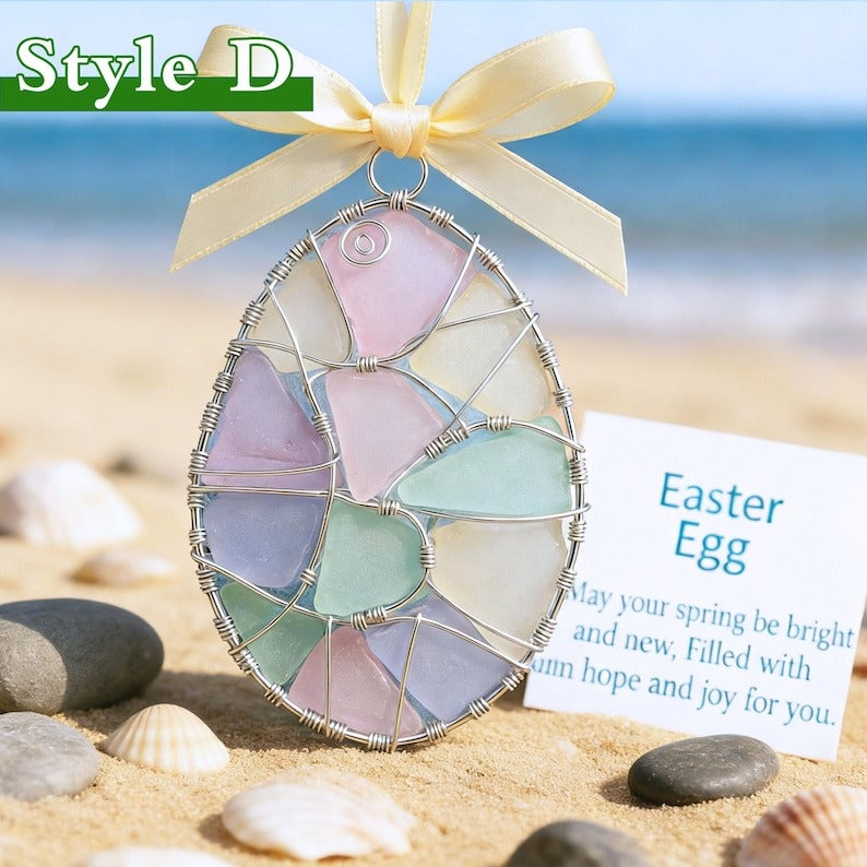 Easter Wire Wrapped Sea Glass Pendants