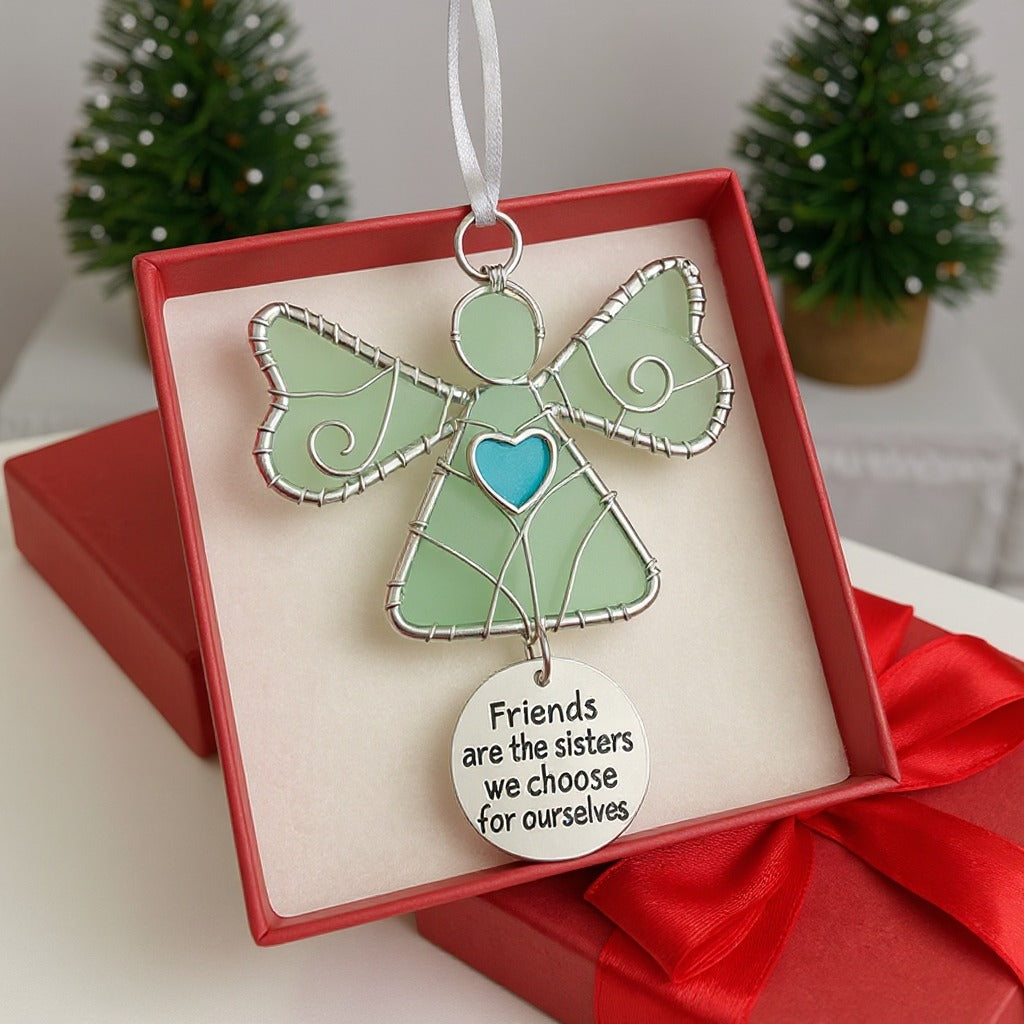 Stained Glass Angel Ornament: Honor Your Chosen Sisterhood ❤️🪽👭