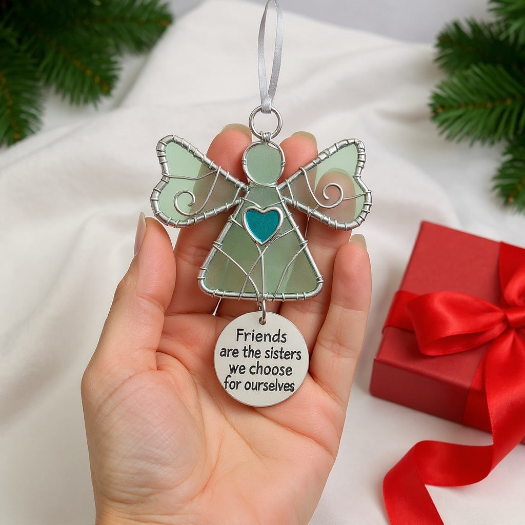 Stained Glass Angel Ornament: Honor Your Chosen Sisterhood ❤️🪽👭