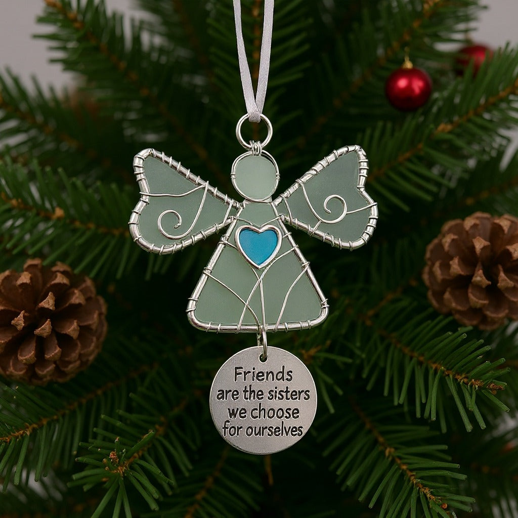 Stained Glass Angel Ornament: Honor Your Chosen Sisterhood ❤️🪽👭