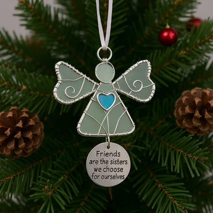 Stained Glass Angel Ornament: Honor Your Chosen Sisterhood ❤️🪽👭