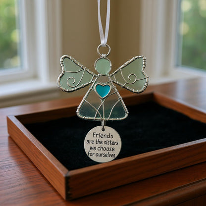 Stained Glass Angel Ornament: Honor Your Chosen Sisterhood ❤️🪽👭